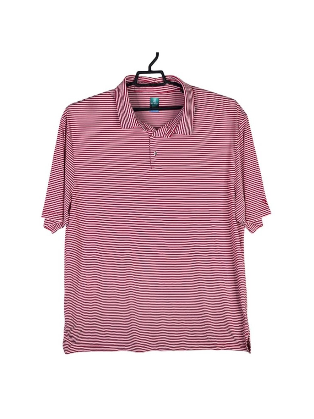 Mens Pro Tour Red & White Striped Polo Shirt Coolplay Golf Performance Size 2XLT